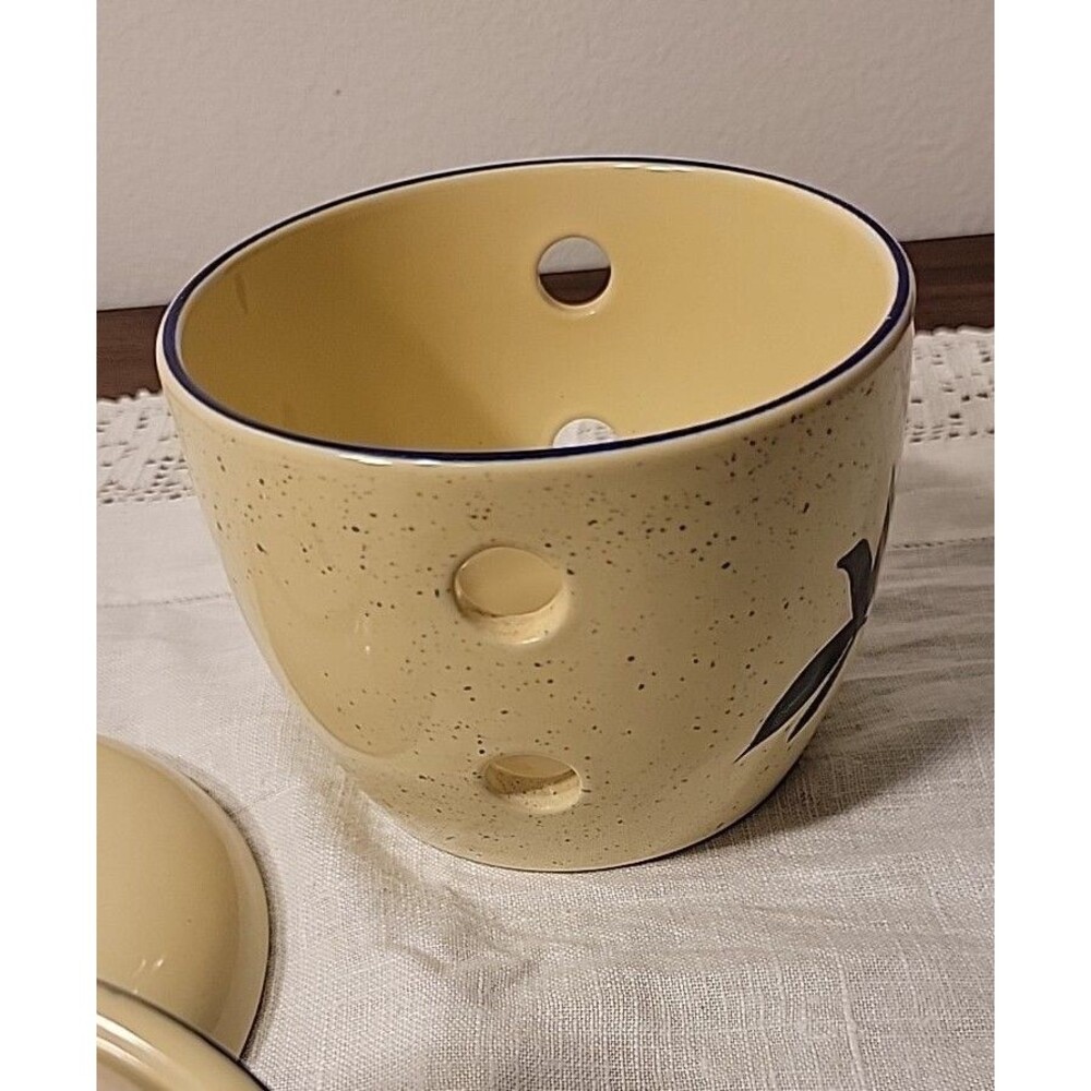 Claytan Stoneware Ginger / Garlic Lidded Canister & Grater Plate - Picture 8 of 8